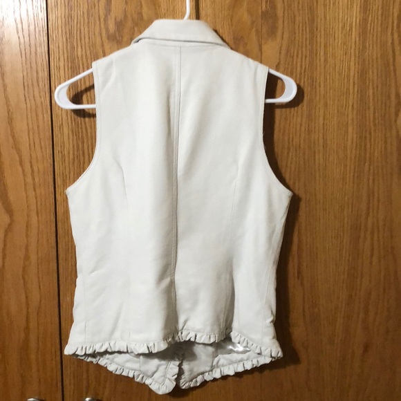 Bagatelle White Leather Vest - Picture 4 of 5